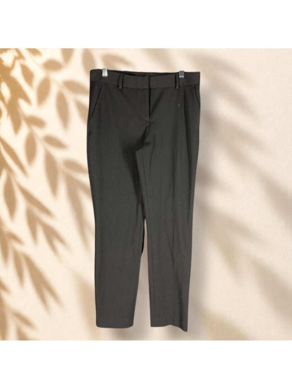 Express Pants Women 6 Black Columnist Ankle Mid Rise Straight Pockets Casual